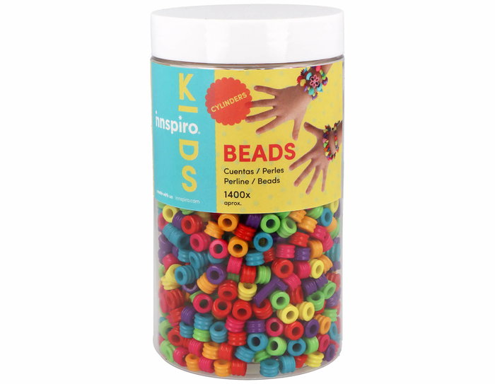 Innspiro Cuentas de Plástico en Forma de Cilindro Multicolor Opaco 6x4mm