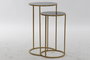 DKD Home Decor Set de 2 Mesitas Auxiliares de Metal y Cristal Dorado y Negro