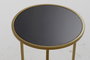 DKD Home Decor Set de 2 Mesitas Auxiliares de Metal y Cristal Dorado y Negro