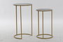 DKD Home Decor Set de 2 Mesitas Auxiliares de Metal y Cristal Dorado y Negro