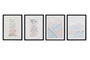 DKD Home Decor Cuadro de Montañas Enmarcado 30x3x40 cm Surtido de 4