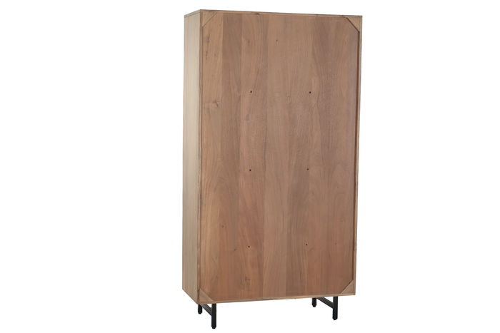 DKD Home Decor Vitrina Espiga Moderno Acacia Cristal Marron Negro 100 x 40 x 185 cm