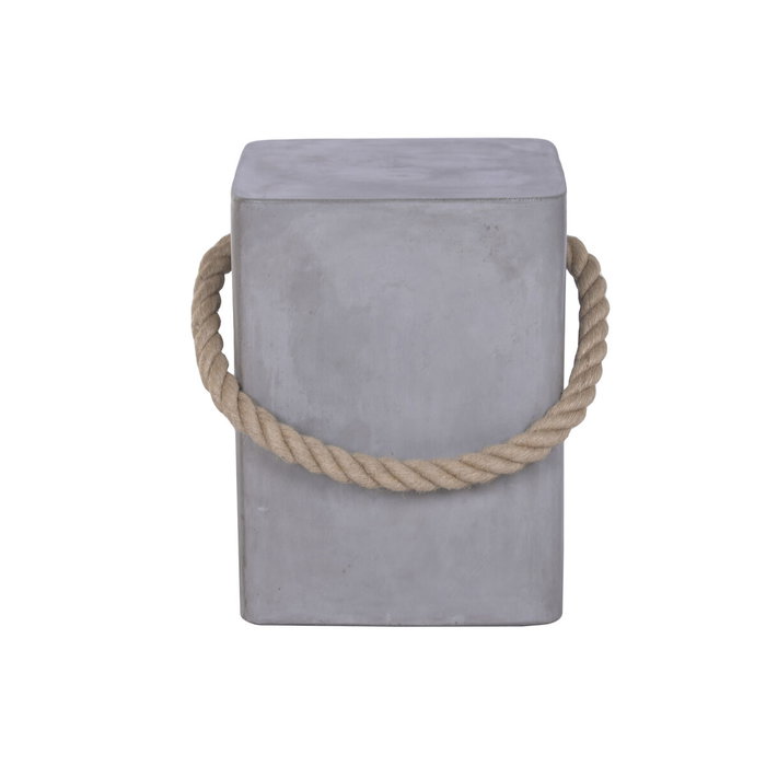 DKD Home Decor Mesita Auxiliar Gris Hormigon y Cuerda DKD Home Decor Mesita Auxiliar Gris Hormigon y Cuerda
