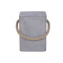 DKD Home Decor Mesita Auxiliar Gris Hormigon y Cuerda