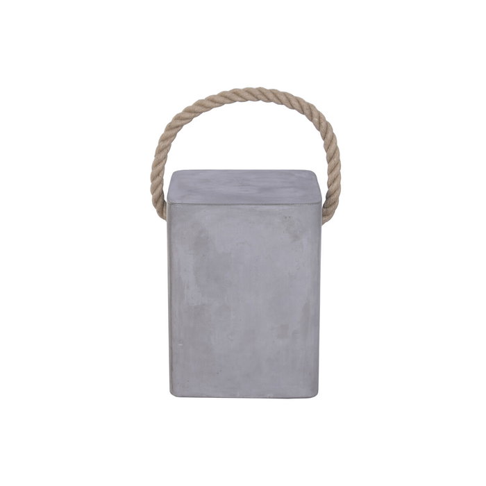 DKD Home Decor Mesita Auxiliar Gris Hormigon y Cuerda DKD Home Decor Mesita Auxiliar Gris Hormigon y Cuerda