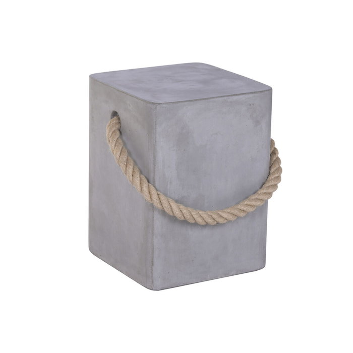 DKD Home Decor Mesita Auxiliar Gris Hormigon y Cuerda DKD Home Decor Mesita Auxiliar Gris Hormigon y Cuerda