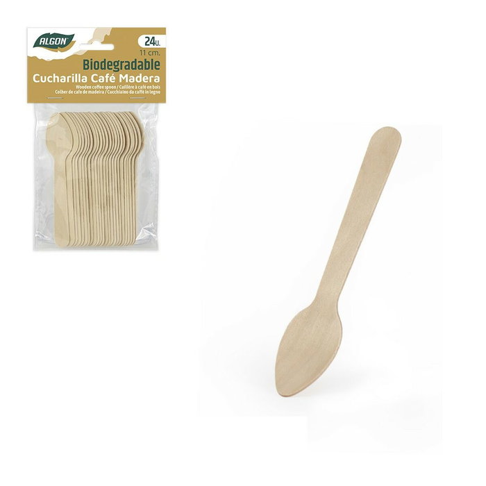 Set de Cucharas Algon Café Madera 24 Piezas 11 cm (36 Unidades) Set de Cucharas Algon Café Madera 24 Piezas 11 cm (36 Unidades)