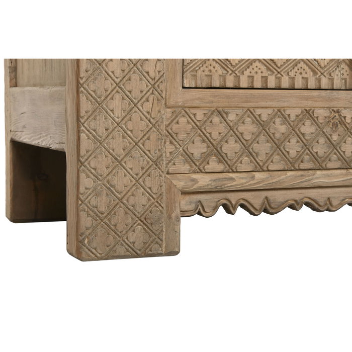 DKD Home Decor Mueble TV Olmo Macizo Tallado Natural 180x44x60