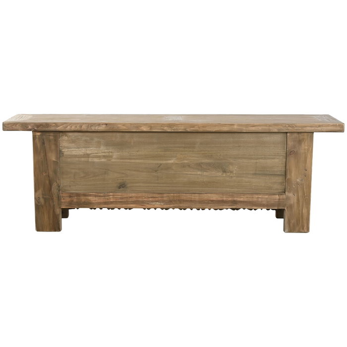 DKD Home Decor Mueble TV Olmo Macizo Tallado Natural 180x44x60