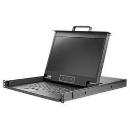 StarTech Consola KVM de Rack 1U con Monitor LCD 17.3" Full HD 1080p VGA - MTBF 50000h, Teclado QWERTY Integrado, para Servidores