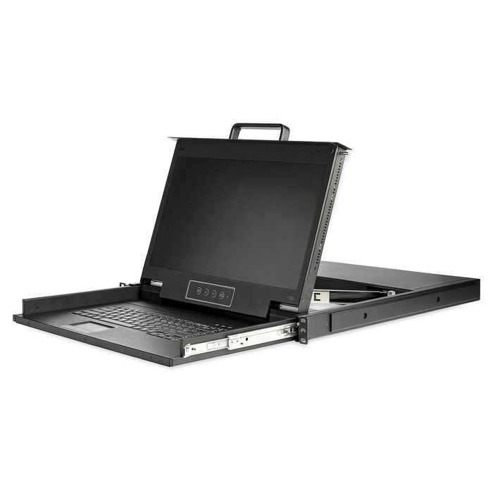 StarTech Consola KVM de Rack 1U con Monitor LCD 17.3" Full HD 1080p VGA - MTBF 50000h, Teclado QWERTY Integrado, para Servidores
