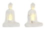 DKD Home Decor Decoración Luminosa LED Buda Surtido Blanco