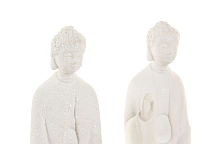 DKD Home Decor Decoración Luminosa LED Buda Surtido Blanco