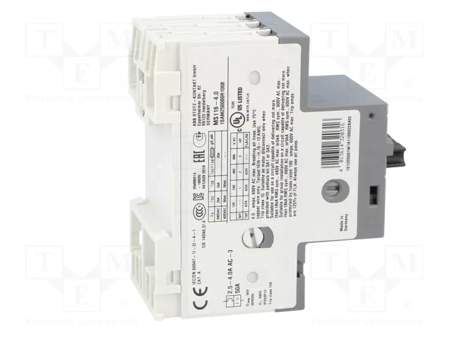 ABB MS116-4.0 Interruptor motorizado 1,5kW 208÷690VAC