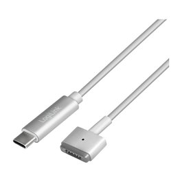LogiLink PA0226 Cable Cargador USB-C a MagSafe 2, 1.8 metros, Plata, 87W, Compatible con MacBook Pro (2012-2015) y MacBook Air (2012-2017)