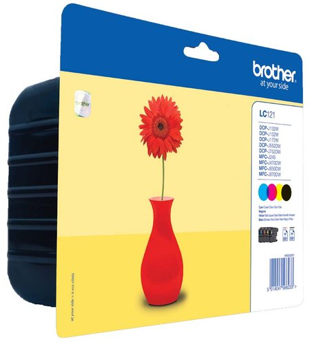 Brother LC-121VALBP Multipack de Cartuchos de Tinta Original (BK/C/M/Y) de 4 Piezas