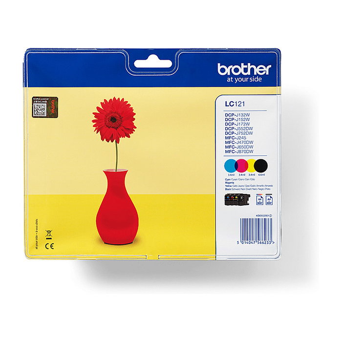 Brother LC-121VALBP Multipack de Cartuchos de Tinta Original (BK/C/M/Y) de 4 Piezas
