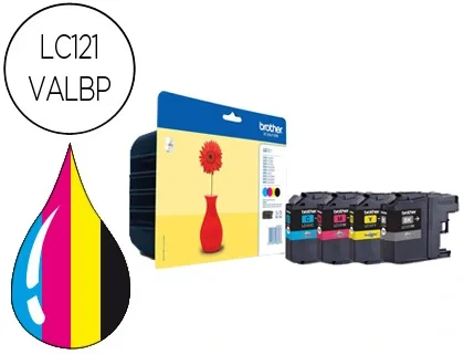 Brother LC-121VALBP Multipack de Cartuchos de Tinta Original (BK/C/M/Y) de 4 Piezas