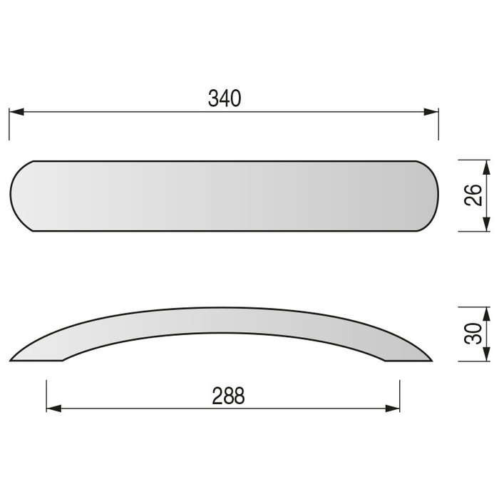 Trentadue Tirador Heracle Cromo Aluminio Distancia 288 mm