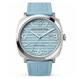Watchpeople Reloj Analógico para Mujer con Correa Azul y Caja Gris