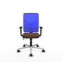 PIQUERAS Y CRESPO Silla de oficina Motilla con mecanismo Sincro/Traslack Marrón y Azul