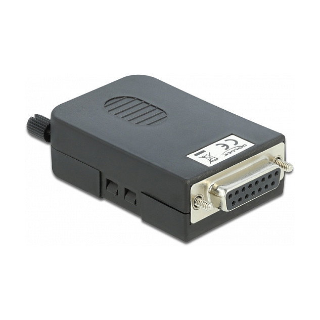 DeLOCK Adaptador D-Sub15 hembra a bloque de terminales con carcasa, 66567