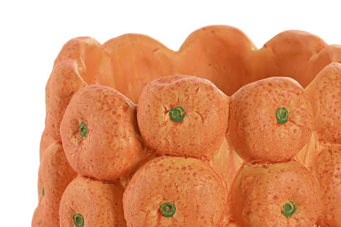 DKD Home Decor Jarrón de Cemento Mandarinas Naranja