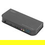 Digitus DS-12850 KVM-Switch de 2 Puertos, 4K/60Hz, 2x DP a 1x DP/HDMI, Switch KVM, 4K Ultra HD, USB 3.2 Gen 1, Conectar y Usar, Hub USB