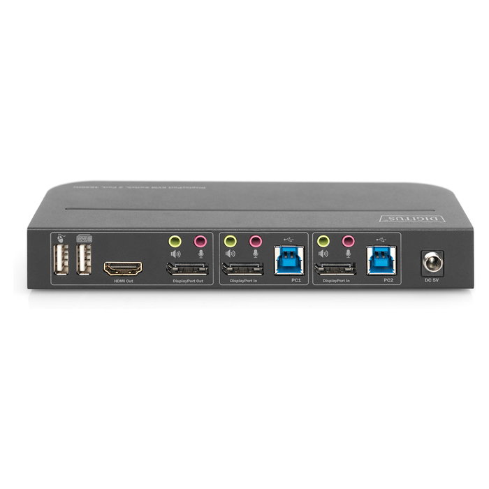 Digitus DS-12850 KVM-Switch de 2 Puertos, 4K/60Hz, 2x DP a 1x DP/HDMI, Switch KVM, 4K Ultra HD, USB 3.2 Gen 1, Conectar y Usar, Hub USB Digitus DS-12850 KVM-Switch de 2 Puertos, 4K/60Hz, 2x DP a 1x DP/HDMI, Switch KVM, 4K Ultra HD, USB 3.2 Gen 1, Conectar y Usar, Hub USB