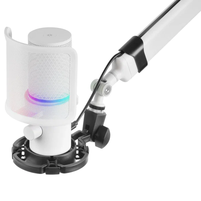 Mars Gaming Micrófono de Estudio USB MMIC-XT Negro con Brazo Ajustable, Iluminación ARGB, Filtro Antipop, 192 kHz, Modos Cardioide/Reducción de Ruido, para Streaming y Grabación