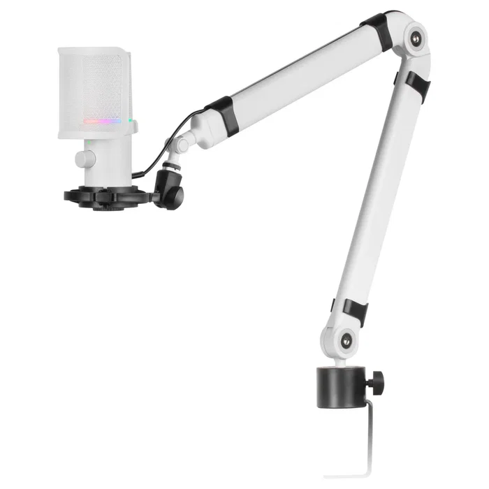 Mars Gaming Micrófono de Estudio USB MMIC-XT Negro con Brazo Ajustable, Iluminación ARGB, Filtro Antipop, 192 kHz, Modos Cardioide/Reducción de Ruido, para Streaming y Grabación