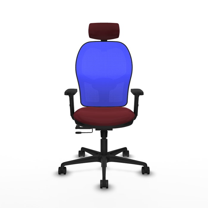PIQUERAS Y CRESPO Silla de oficina Jorquera con mecanismo Sincro/Traslack, Granate y Azul PIQUERAS Y CRESPO Silla de oficina Jorquera con mecanismo Sincro/Traslack, Granate y Azul