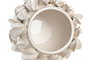 DKD Home Decor Centro de Mesa Gres Carambola Blanco y Beige 30x30x19 cm