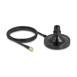 DeLOCK Base de Antena Magnética para Exterior con Conector Clase N a SMA, Cable de 1.5 m, Negro, IP67, Referencia 81492, Modelo ULA100