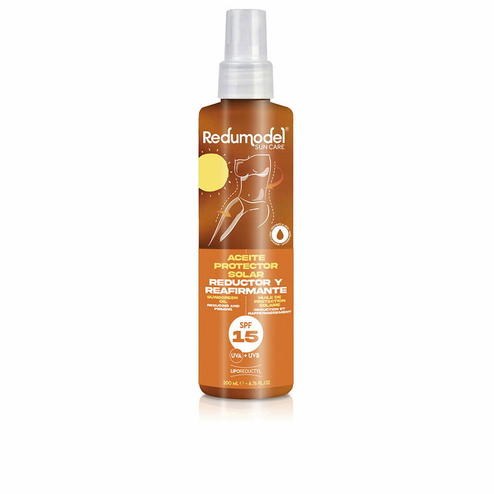 Redumodel SUN CARE Aceite Protector Solar Corporal SPF 15 Reductor Reafirmante Hidratante con Liporeductyl 200 ml Spray Mujer Redumodel SUN CARE Aceite Protector Solar Corporal SPF 15 Reductor Reafirmante Hidratante con Liporeductyl 200 ml Spray Mujer
