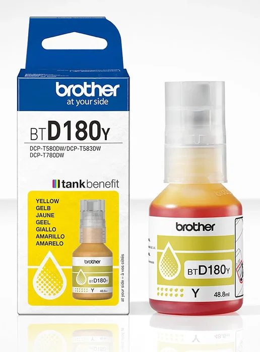 Brother Cartucho BTD180Y Tinta Original Amarillo 5000 páginas para DCP-T580DW, DCP-T583DW, DCP-T780DW