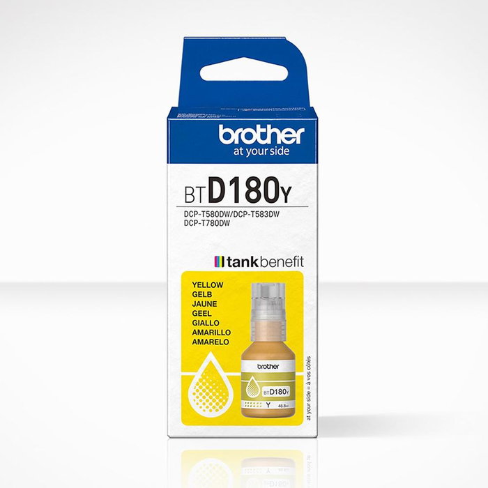 Brother BTD180Y - Botella de Tinta Amarilla Original, 5000 páginas, para impresoras Brother con sistema de tanque Brother BTD180Y - Botella de Tinta Amarilla Original, 5000 páginas, para impresoras Brother con sistema de tanque
