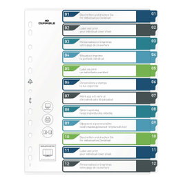 Durable Registro para archivadores de ancho extra 1-12 DIN A4