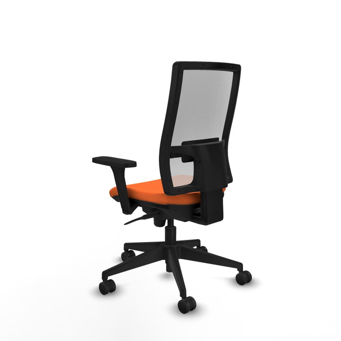 PIQUERAS Y CRESPO Silla de oficina Horna Naranja con malla Blanca