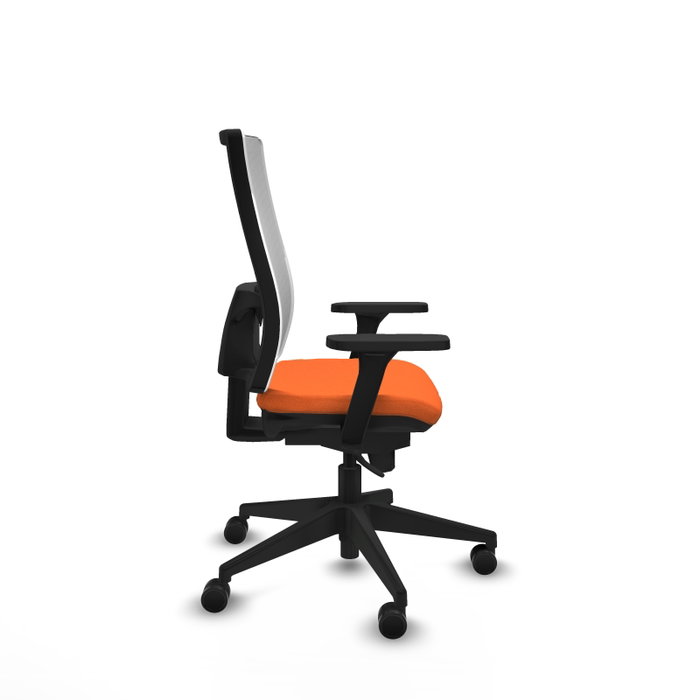 PIQUERAS Y CRESPO Silla de oficina Horna Naranja con malla Blanca