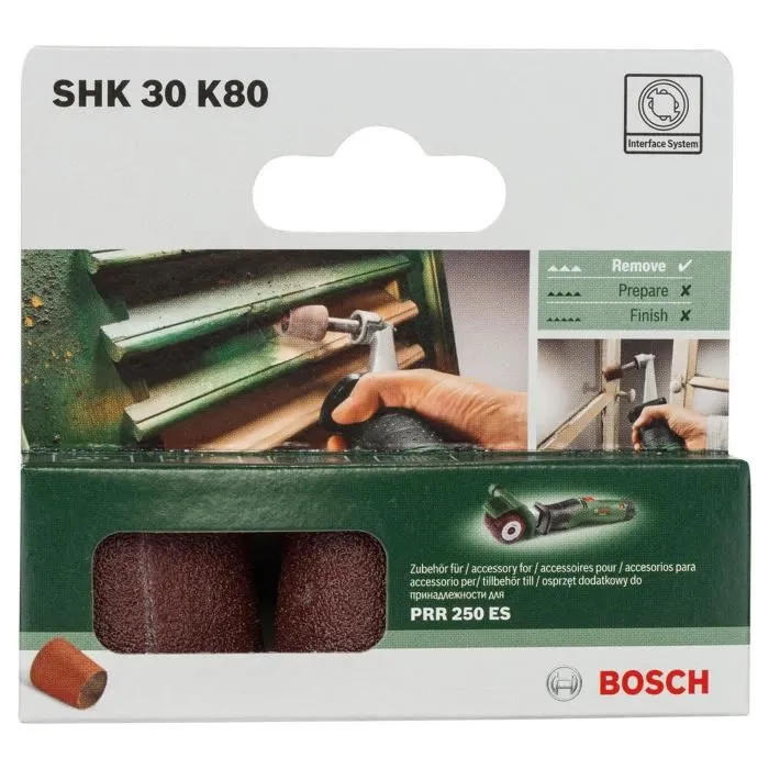 Bosch Abrasivo Cónico PRR 30mm G80 x3 Piezas