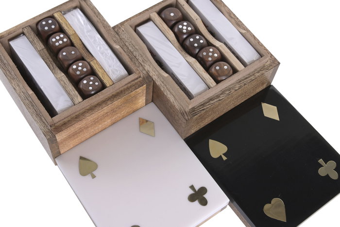 DKD Home Decor Juego Set 3 Sheesham Resina Negro
