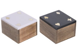 DKD Home Decor Juego Set 3 Sheesham Resina Negro
