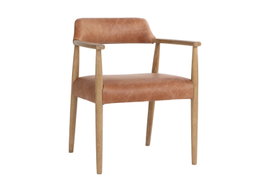DKD Home Decor Sillón de Fresno y Piel Blanco Decapé