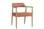 DKD Home Decor Sillón de Fresno y Piel Blanco Decapé