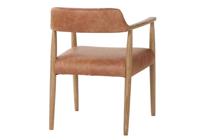 DKD Home Decor Sillón de Fresno y Piel Blanco Decapé DKD Home Decor Sillón de Fresno y Piel Blanco Decapé