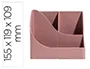 Plasticforte Cubilete portalapices Skandi plastico reciclado Rosa 155x119x109 mm