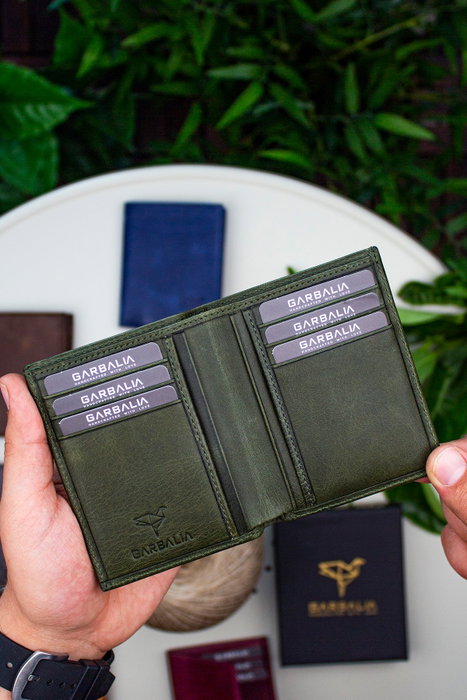 Zoozie Bags Tarjetero de Piel Auténtica Verde - Elegante y Organizado