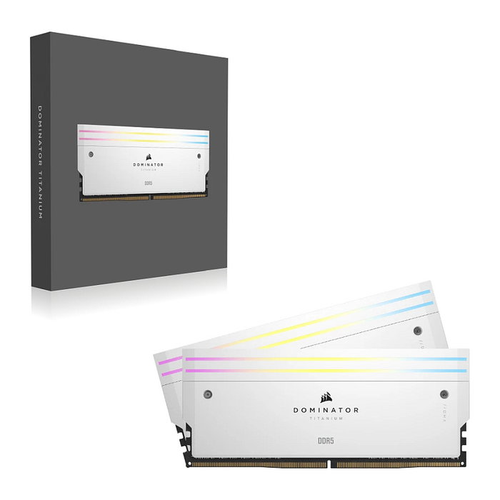 Corsair Dominator Titanium RGB DDR5 RAM 32GB Kit (2x16GB) 7000MHz CL40 DIMM Blanco - 288-pin