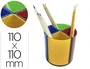 Q-connect Cubilete Portalápices Giratorio de Plástico con 4 Compartimentos en Colores Surtidos, Diámetro 110 mm x Alto 110 mm
